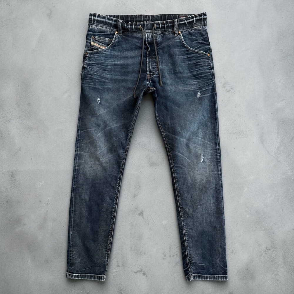 Diesel Krooley-NE JoggJeans Mens 32 Dark Wash Distressed Tapered Hybrid Denim